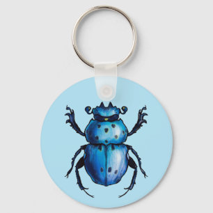 Stag Beetle QR Code Insect Art Entomology Key Ring