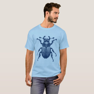 Stag Beetle - Shibori Blue (Motif) T-Shirt