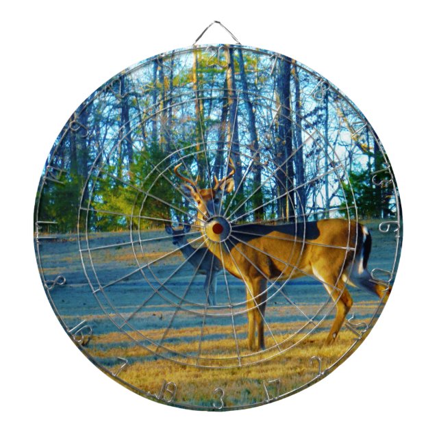 Stag / Buck  Deer, Bright blue Sky Dartboard (Front)