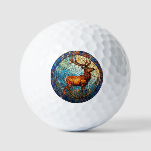 Stag Colourful Mosaic Illustration Golf Balls