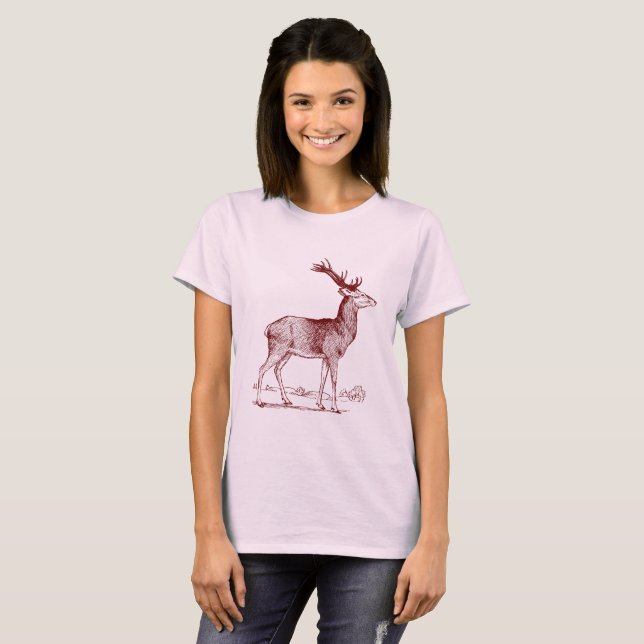 Stag - Dark Red T-Shirt (Front Full)