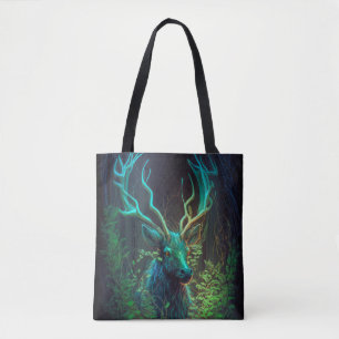 Stag Deer Animal Portrait Painting Wildlife Forest Tote Bag