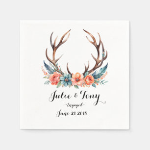STAG & DEER WEDDING party paper napkins