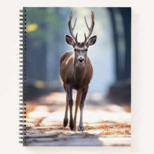 Stag Deer Wildlife Animal On Street Notebook