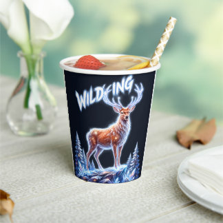 Stag Deer Winter Wonderland Christmas Paper Cups