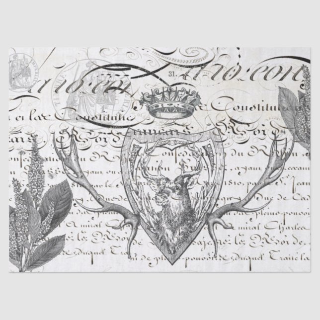 Stag Ephemera Decoupage Tissue Paper (Front)