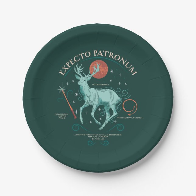 Stag Expecto Patronum Graphic Paper Plate (Front)