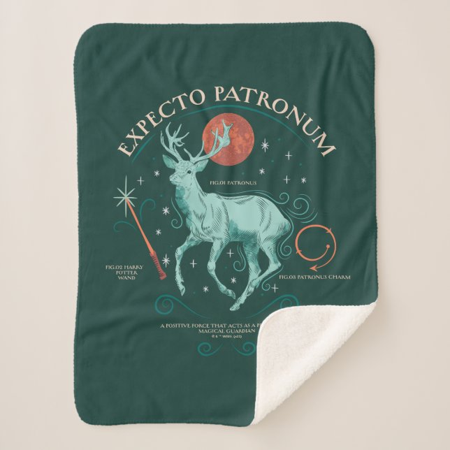 Stag Expecto Patronum Graphic Sherpa Blanket (Front)