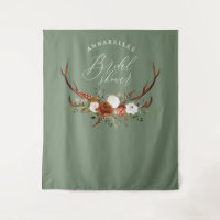 Stag green terracotta floral rustic bridal shower