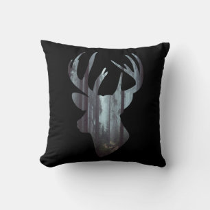 Stag Head and Scottish Tartan Pattern Cushion