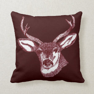 stag head argyle pattern pillow
