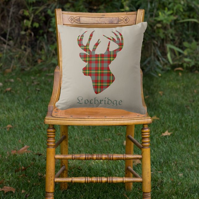 Stag Head Scottish Red Tartan Personalised Cushion (Creator Uploaded)