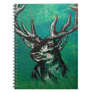 Stag head spiral notebook
