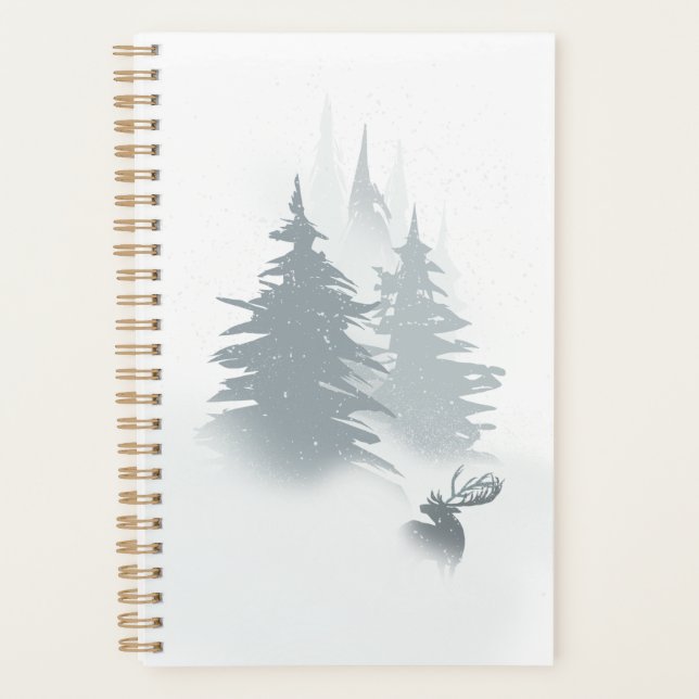Stag in a snow forest planner (Front)