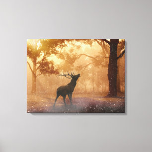 Stag in Forest Canvas Print