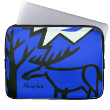 Stag in mountains naive abstract