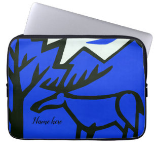 Stag in mountains naive abstract laptop sleeve