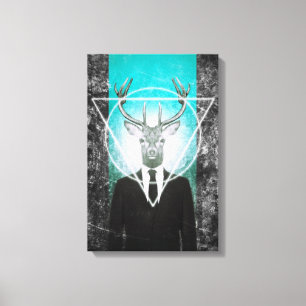 Stag in suit canvas print
