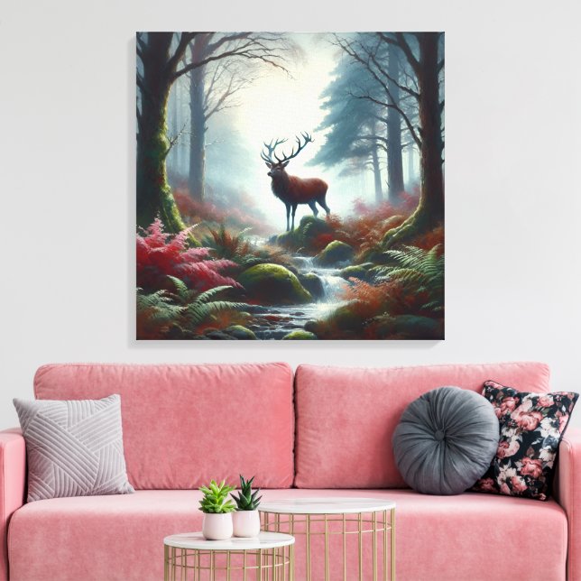 Stag Oil Painting Canvas Art (Insitu(LivingRoom))