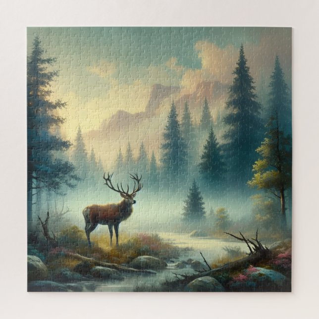 Stag Oil Painting Puzzle (Vertical)
