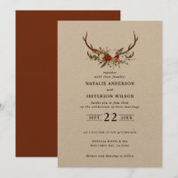 Stag rust terracotta floral rustic elegant modern