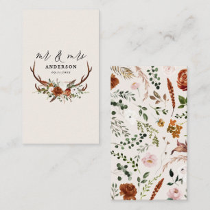 Stag rustic botanical wedding mr and mrs sparkle e enclosure card