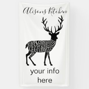 stag venison deer elk game hunt butcher meat cuts banner