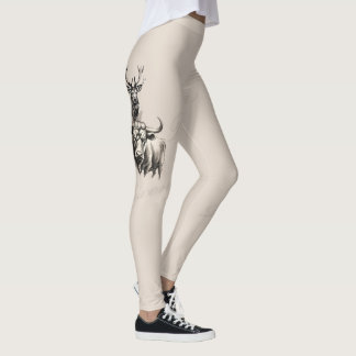 Stag Vixen and Bull Inkwork  Leggings
