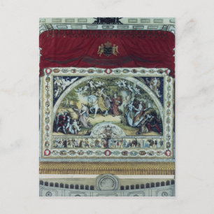 Stage and decorative curtain of the Dresden Postcard