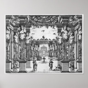 Stage design by Giacomo Torelli for 'Mirame' Poster