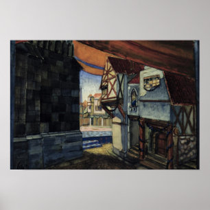 Stage design for the opera 'The Maid of Orleans' Poster
