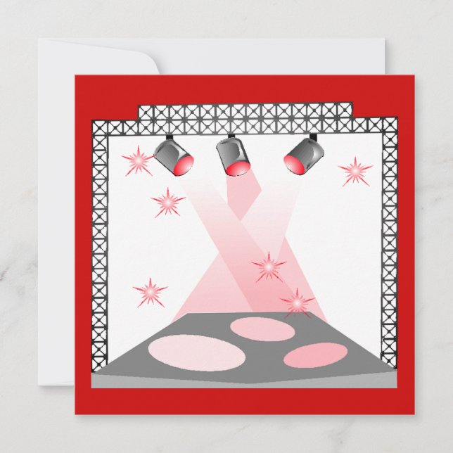 STAGE LIGHTS INVITATION KARAOKE TALENT SHOW PARTY (Front)