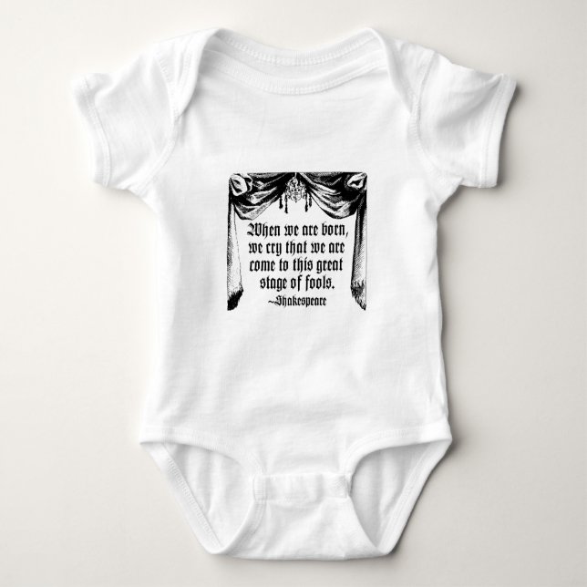 Stage of Fools Quote Apparel, Shakespeare Baby Bodysuit (Front)