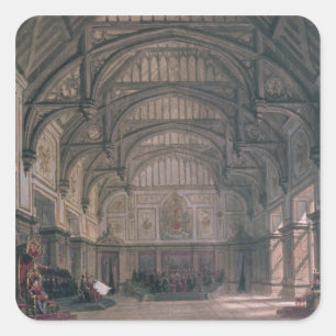 Stage set for Act III of the play 'Henry VIII' Square Sticker
