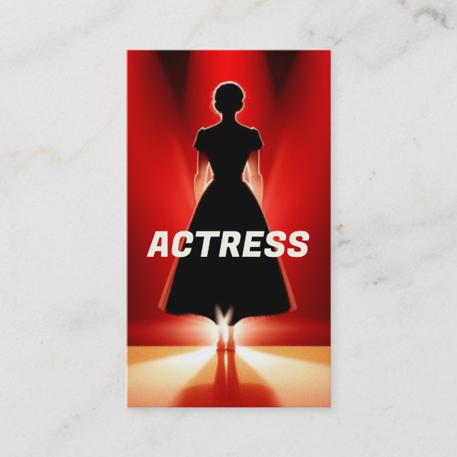 Stage Spotlight on Actress Business Card (Front)