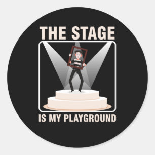 Stage Theatre Theater Actor Actress Acting Gift Classic Round Sticker