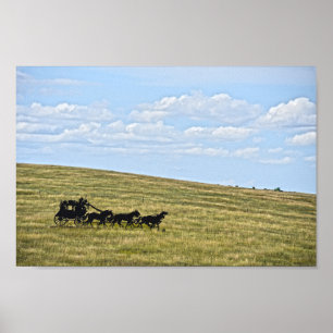 Stagecoach Silhouette Sculpture, South Dakota Poster