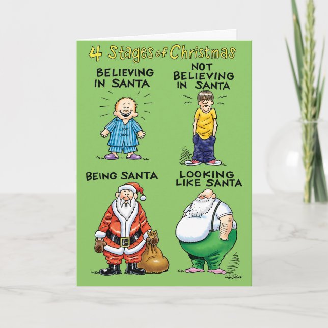 Stages Of Christmas Humour Holiday Card (Front)