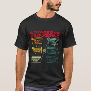 Stages Of Debugging Code Software Developer Funny  T-Shirt