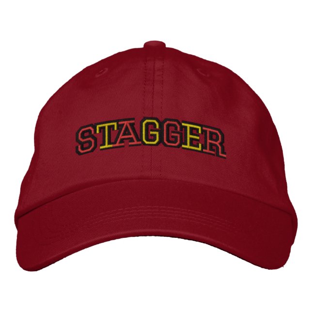 Stagger Men's Red Adjustable Hat (Front)