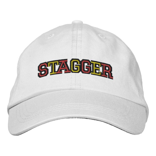 Stagger Unisex White Adjustable Hat (Front)
