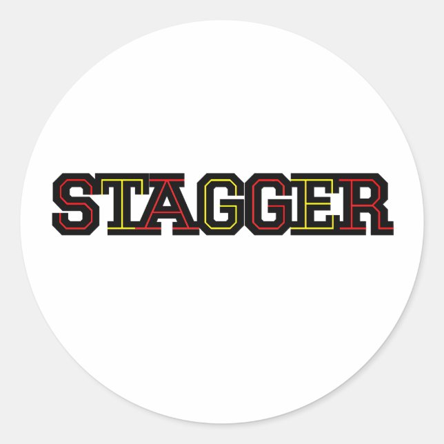 Stagger White Stickers (Front)