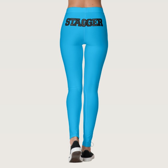 Stagger Women's Blue Leggings (Back)