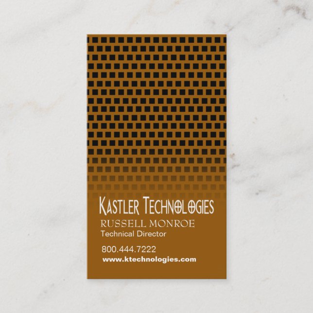 Staggered Squares Hi-Tech Technology Computer Business Card (Front)