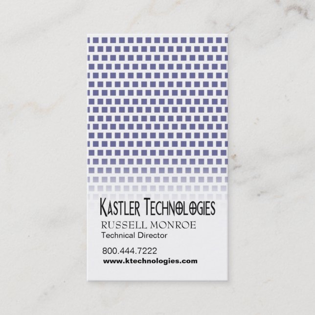 Staggered Squares Hi-Tech Technology Computer Business Card (Front)