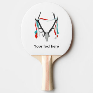 Stags Head With Antlers Ping Pong Paddle