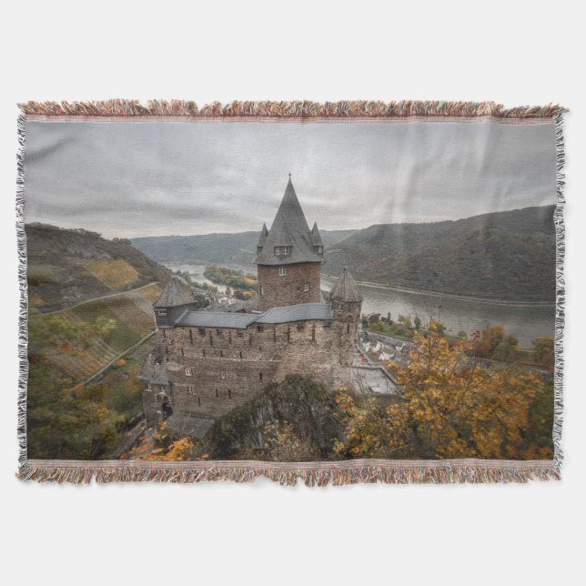 Stahleck Castle Bacharach Germany Throw Blanket (Front)