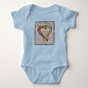 Stain Glass Hearts Baby Bodysuit
