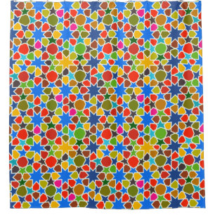 Stain Glass inspired Colourful Shower Curtain