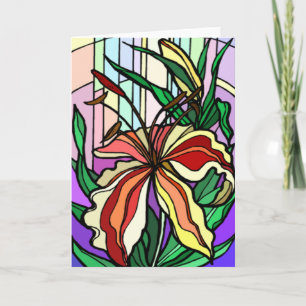 Stain Glass Lily Card